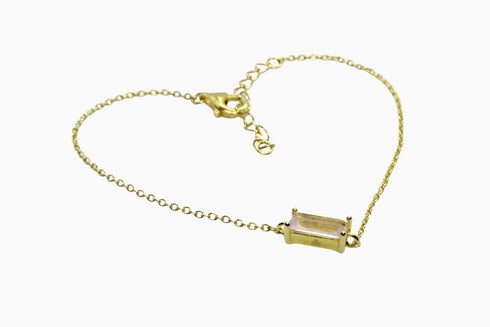 Ameya अमेय | Rosenquarz | Armband | 18K Vermeil Vergoldung